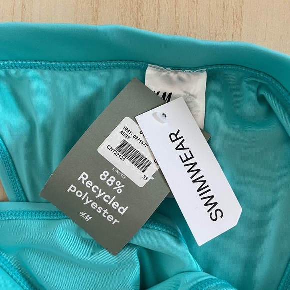 NWT H&M blue Turquoise Bikini high waisted Bottom size medium - Picture 5 of 7